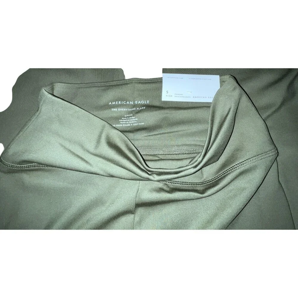 Aerie The Everything Super Leggings Size M Womens Olive Green Mid Rise - Picture 14 of 14